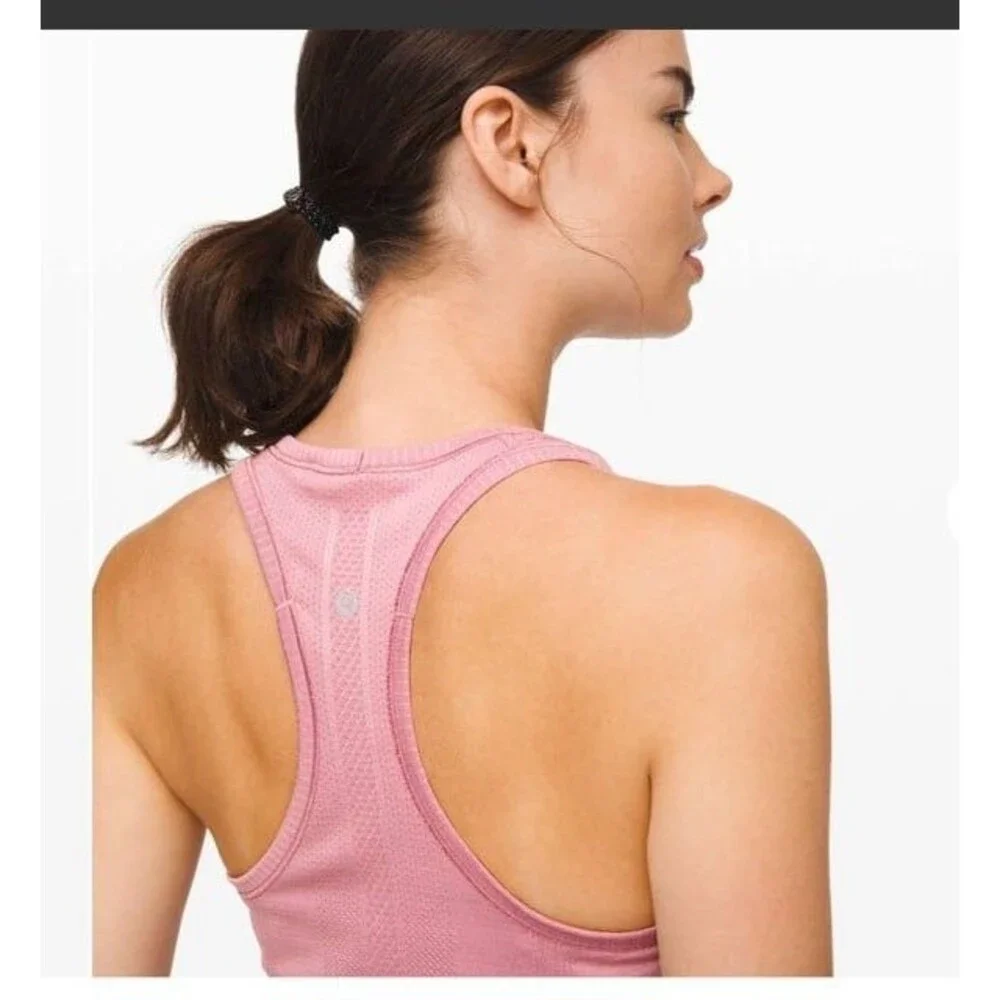 Lululemon womens racerback  pink taupe swiftly tank top  size 8 Great condition
